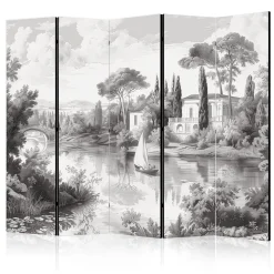 Parawan Jednostronny Czarno-Biały Pejzaż Vintage 225x172cm