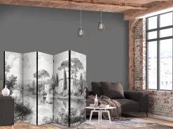 Parawan Jednostronny Czarno-Biały Pejzaż Vintage 225x172cm