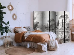 Parawan Jednostronny Czarno-Biały Pejzaż Vintage 225x172cm