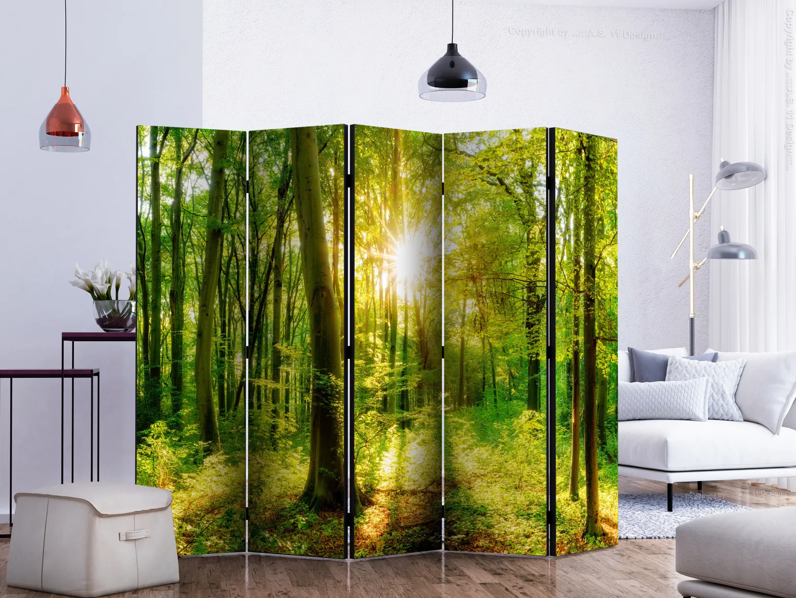 Parawan Jednostronny Promienie lasu 225x172cm