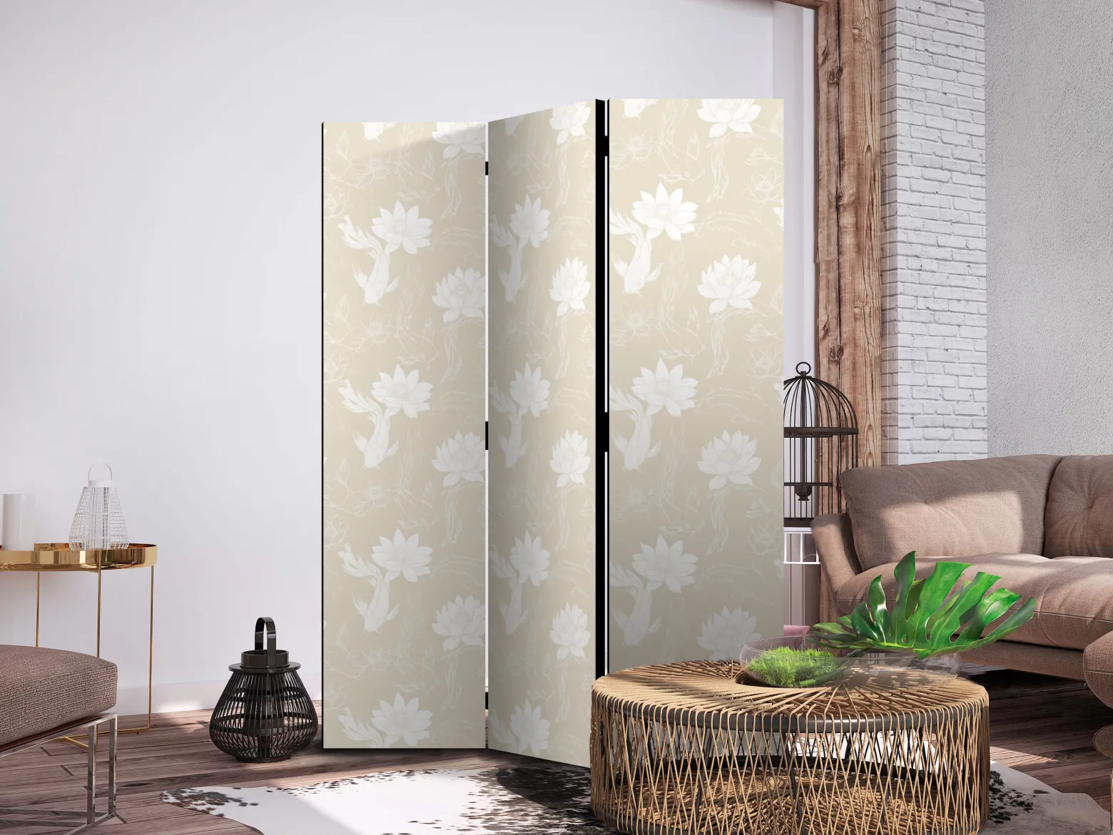 Parawan Jednostronny Ryby I Lilie Wodne 135x172cm