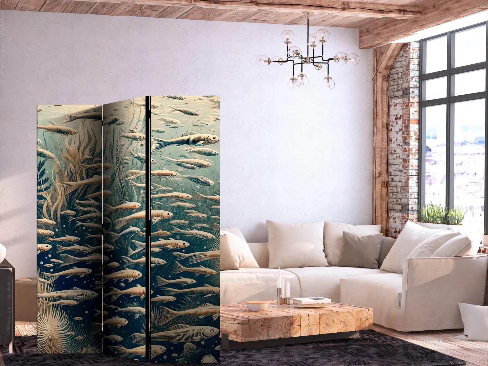 Parawan Jednostronny Życie W Oceanie 135x172cm
