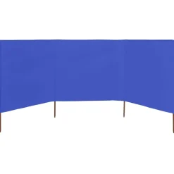 Parawan Ogrodowy Osłona 3-skrzydłowy z tkaniny 400x80 cm błękit lazur