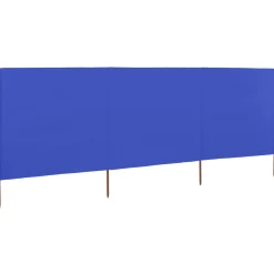 Parawan Ogrodowy Osłona 3-skrzydłowy z tkaniny 400x80 cm błękit lazur