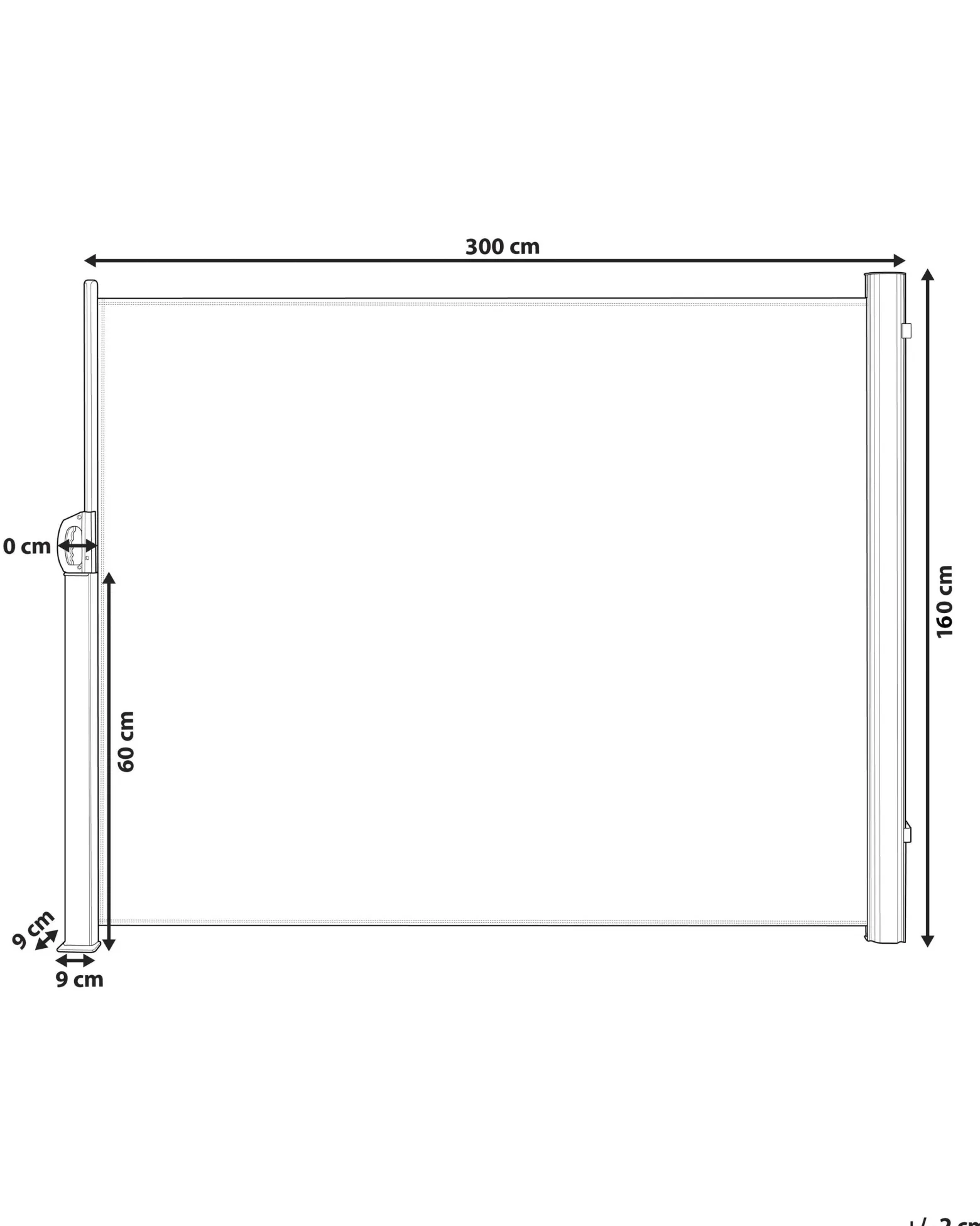 Parawan ogrodowy rozsuwany 160x300 szary