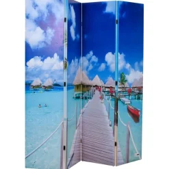 Parawan Pokojowy Dekoracyjny Parawan Składany Motyw Plaży 160x170 cm