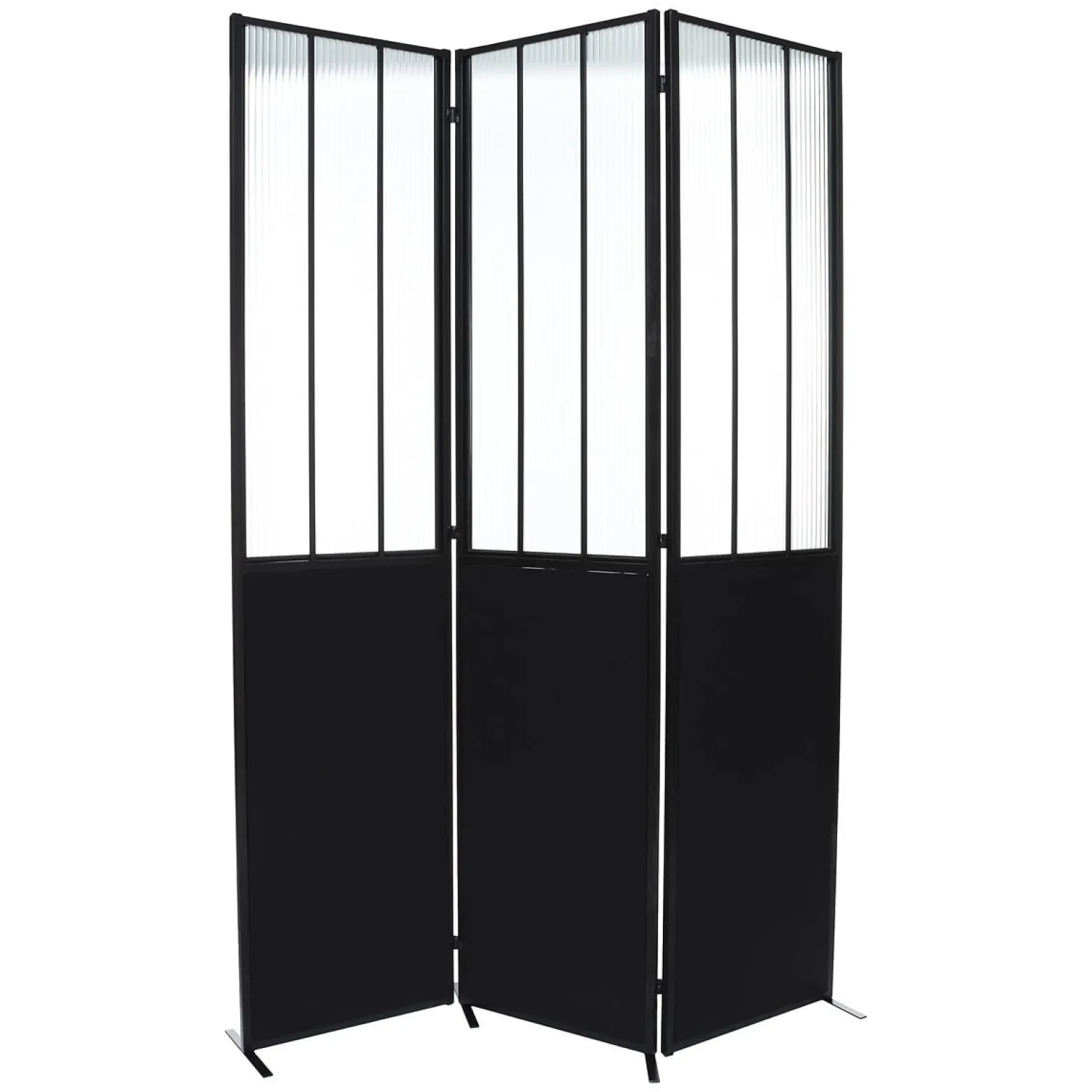 Parawan pokojowy Noam czarny 170x120 cm Industrialny dekoracyjny