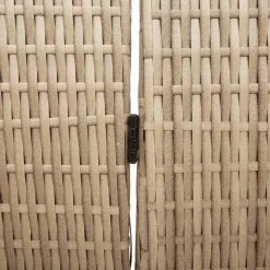Parawan Pokojowy Składany Parawan Dekoracyjny Polirattan Beż 147 x 180 cm