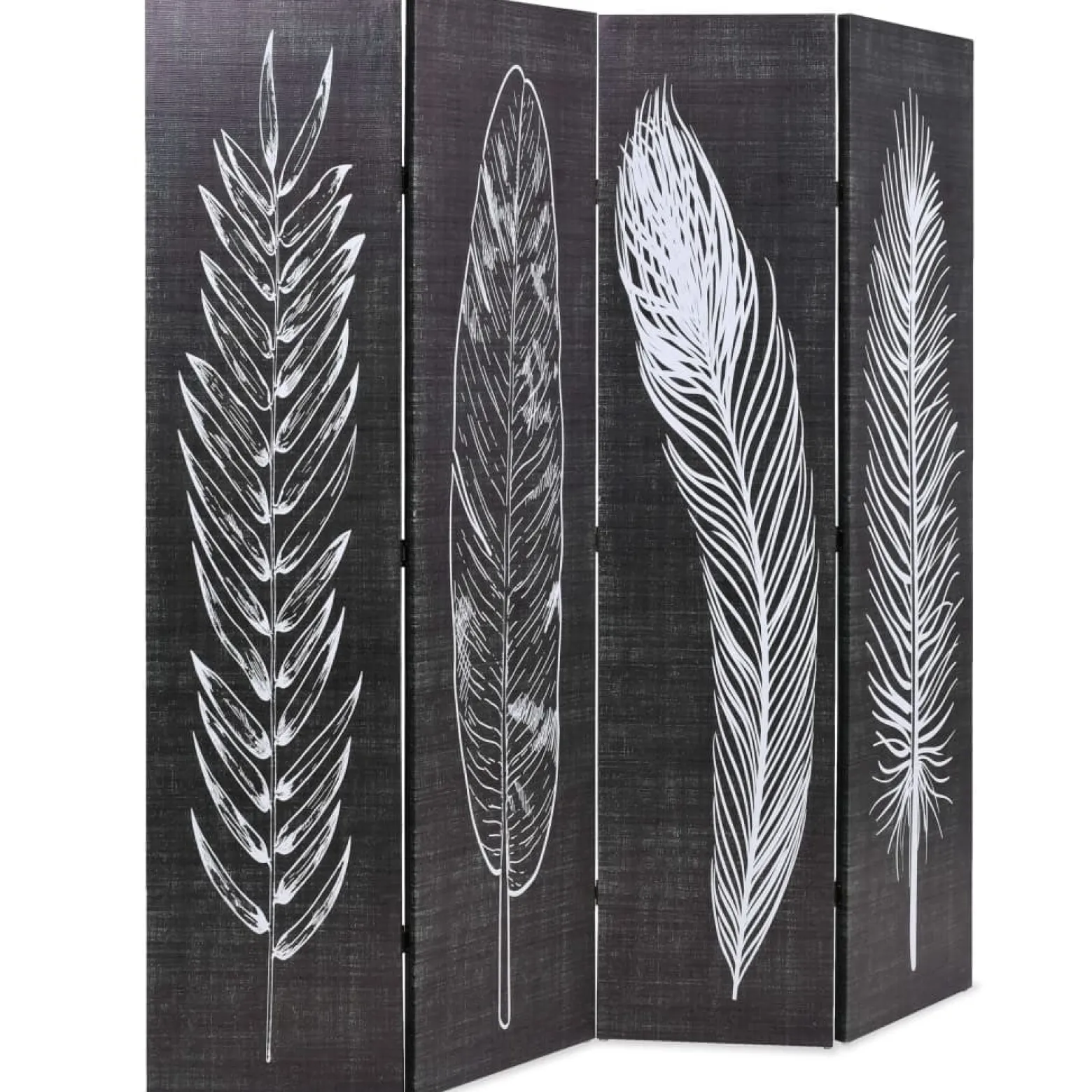 Parawan Składany Dekoracyjny Parawan Panelowy Motyw Piór 160x170 cm