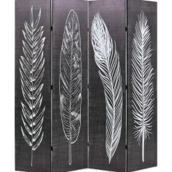 Parawan Składany Dekoracyjny Parawan Panelowy Motyw Piór 160x170 cm