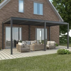 Pergola ogrodowa Luxe 7.8x4m aluminiowa z oświetleniem LED antracytowa