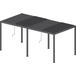 Pergola ogrodowa Luxe 7.8x4m aluminiowa z oświetleniem LED antracytowa