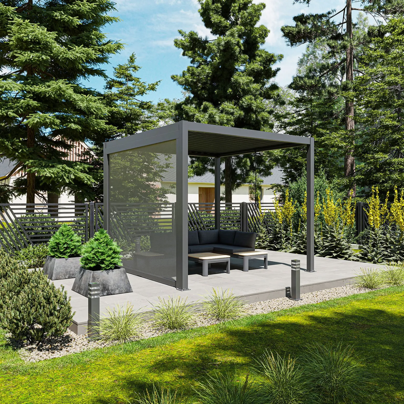 Pergola NORDVIC Skyline 3x3 m Antracyt, 100% Aluminiowa