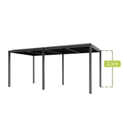 Pergola ogrodowa Luxe 5.8x4m podwójna, manualna aluminiowa antracytowa