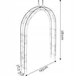 Pergola Ogrodowa Metalowa Łuk Na Kwiaty Róże 281cm