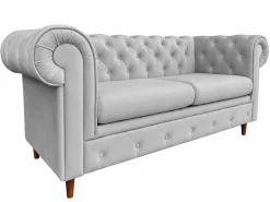 Pikowana sofa 2 osobowa Chesterfield Prima Amor Velvet 18 szara