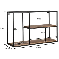 Półka ścienna FineBuy półka wisząca 60 cm
