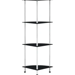 Półka Czarny Szkło 4-Tier vidaXL