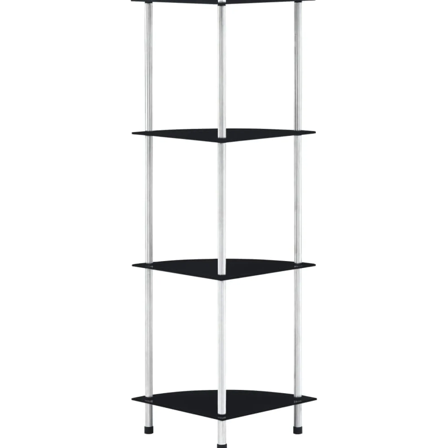 Półka Czarny Szkło 4-Tier vidaXL