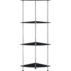 Półka Czarny Szkło 4-Tier vidaXL