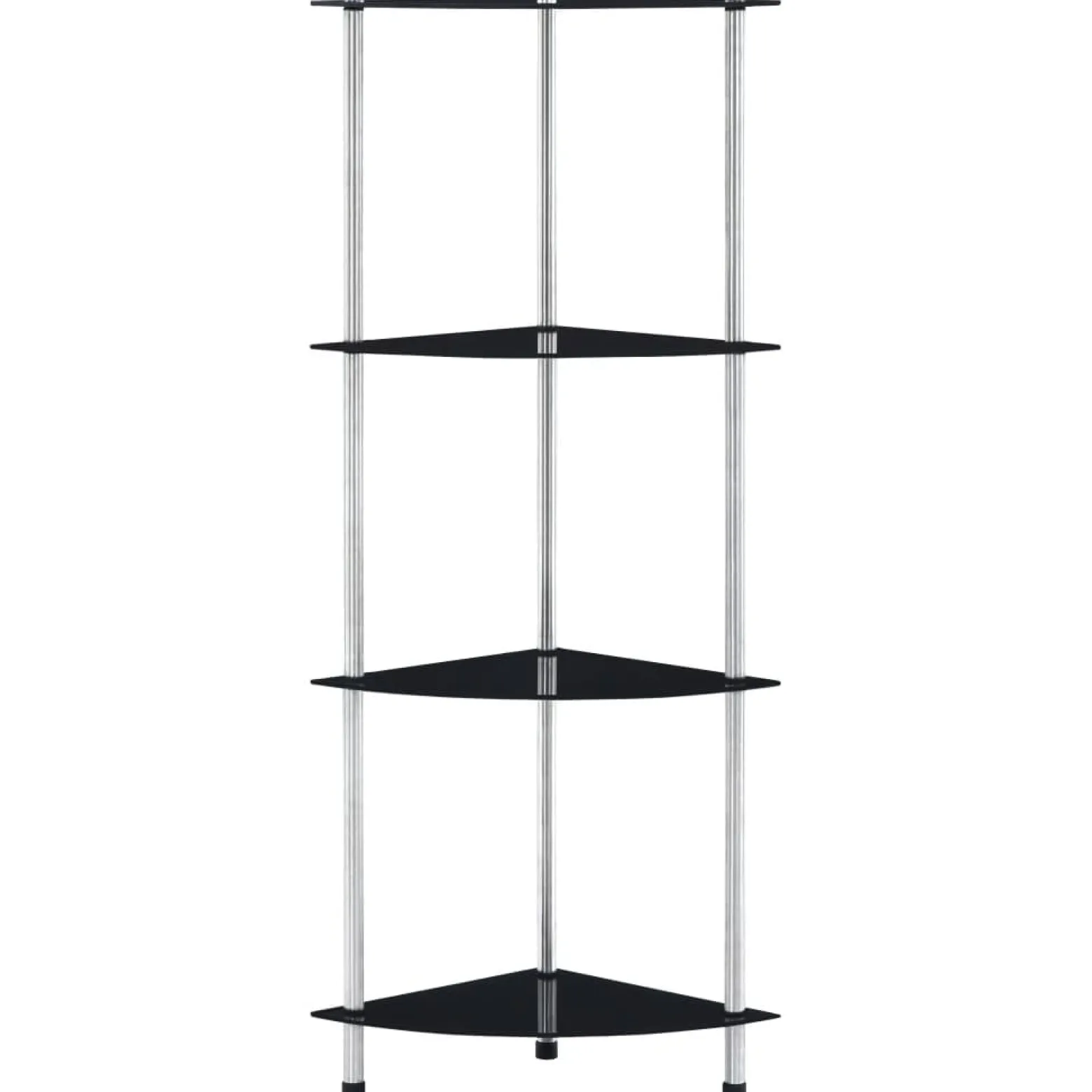 Półka Czarny Szkło 4-Tier vidaXL