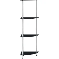 Półka Czarny Szkło 4-Tier vidaXL