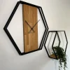 Półka loft hexagon dębowa 60cm 3d