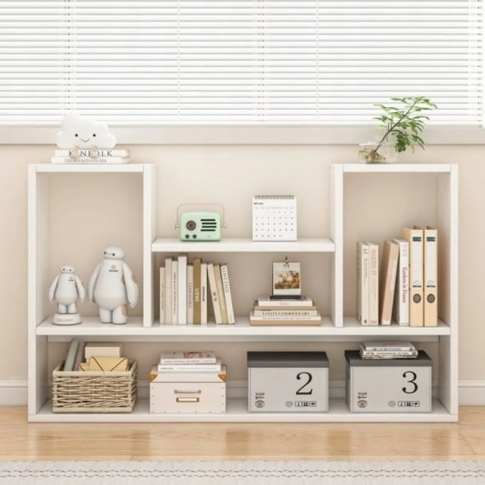 Półka biała nowoczesna loft na książki otwarta 100 cm