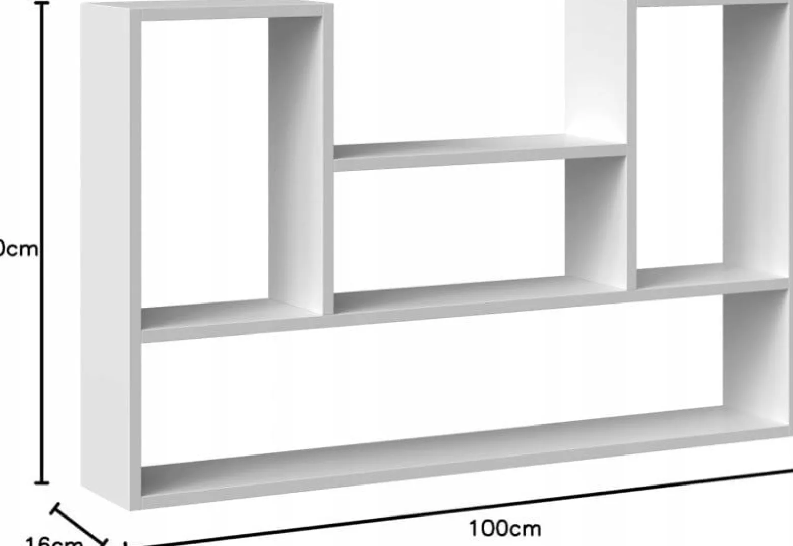 Półka biała nowoczesna loft na książki otwarta 100 cm