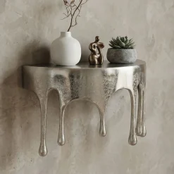 Półka ścienna aluminiowa srebrna kropla wisząca pływająca Drops 60 cm