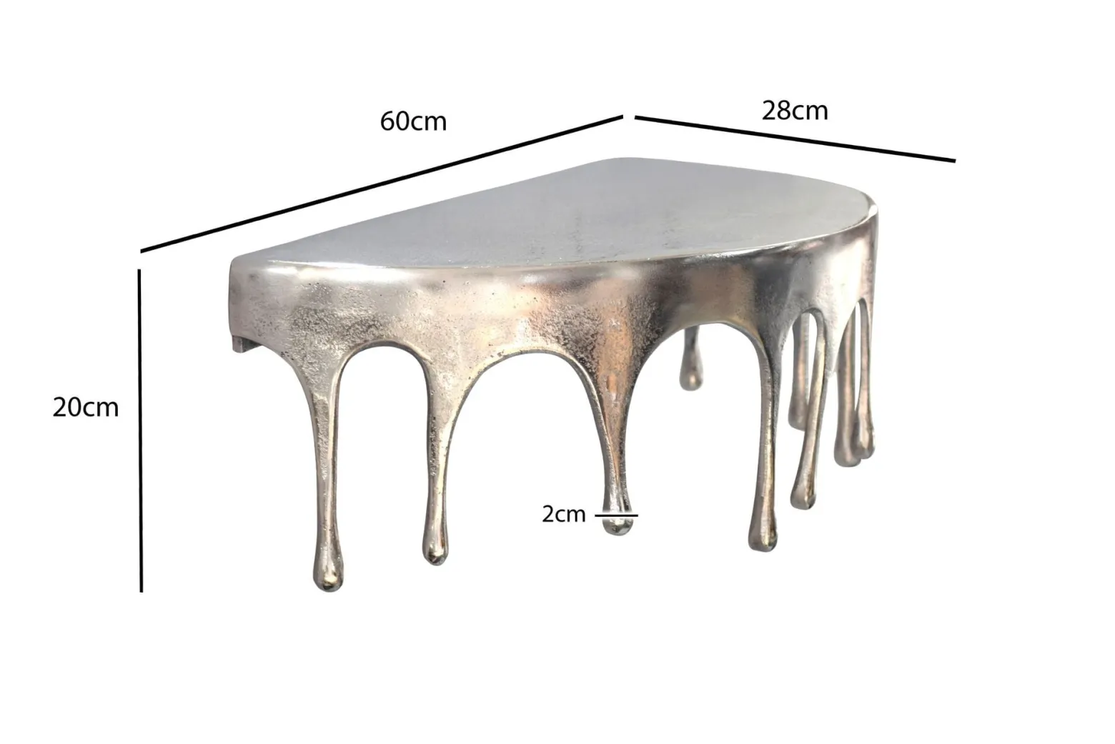 Półka ścienna aluminiowa srebrna kropla wisząca pływająca Drops 60 cm