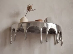 Półka ścienna aluminiowa srebrna kropla wisząca pływająca Drops 60 cm