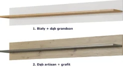 Półka ścienna dąb artisan + grafit - Luvro