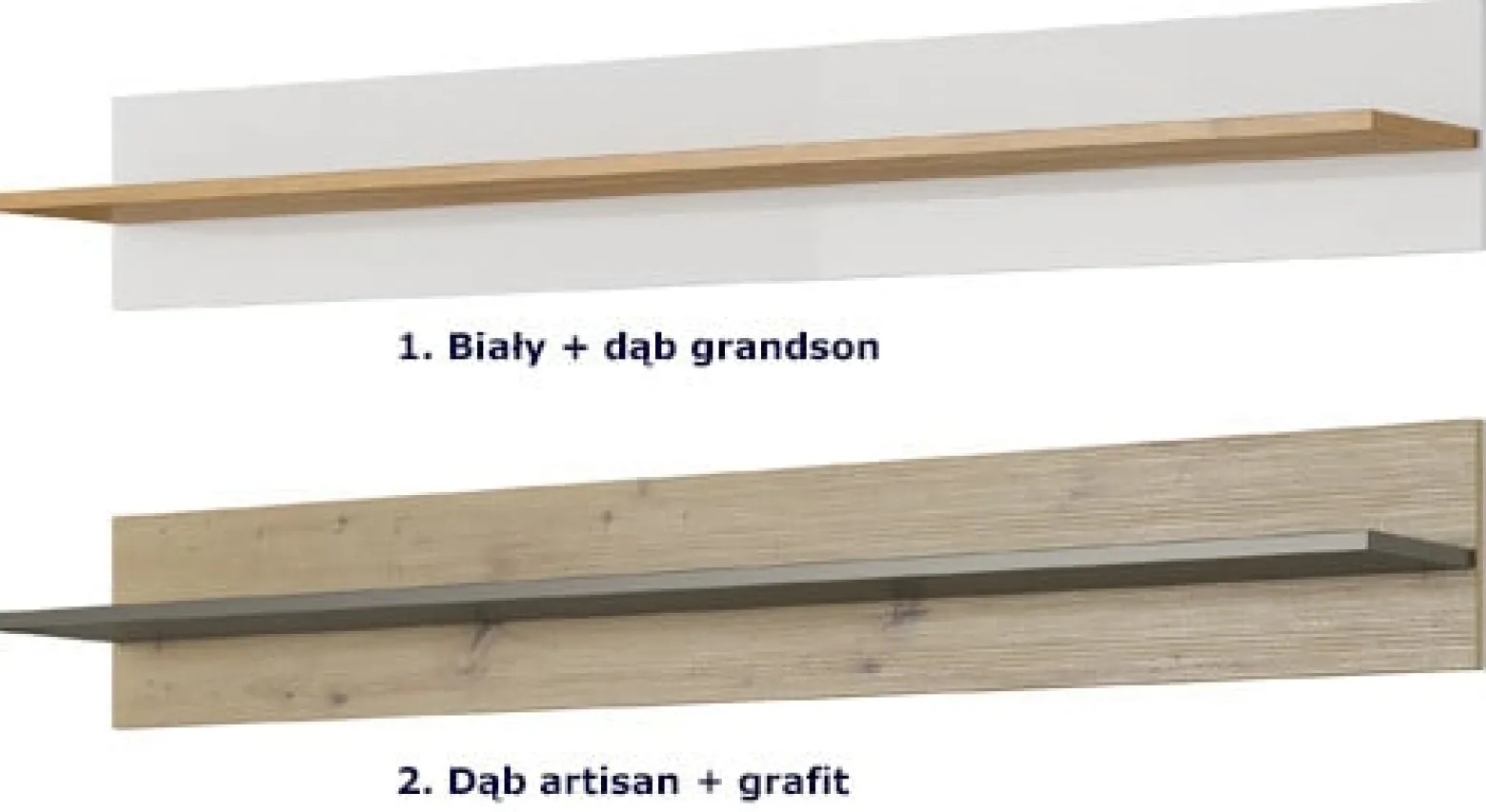 Półka ścienna dąb artisan + grafit - Luvro