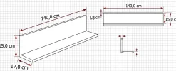 Półka ścienna Montana 140 cm kaszmir / dąb cremona loft