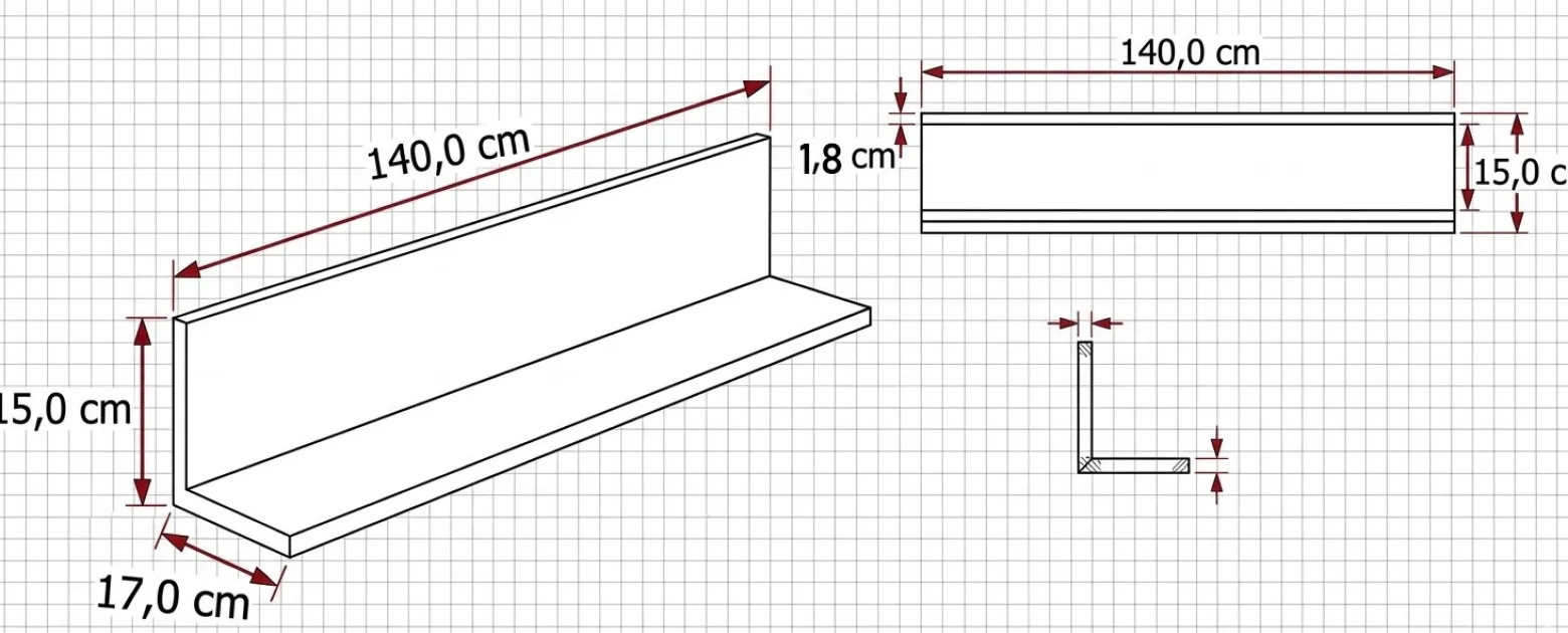 Półka ścienna Montana 140 cm kaszmir / dąb cremona loft