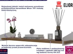 Półka ścienna na książki biały + dąb lancelot - Jorix