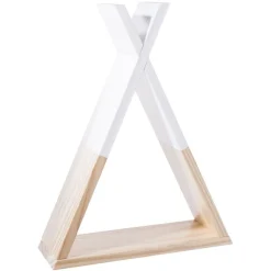 Półka dekoracyjna na ścianę TIPI - drewno, 30 x 10 x 39 cm