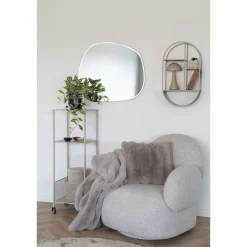 Półka Feira 35x15x60 cm metalowa szara owalna matowa