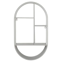Półka Feira 35x15x60 cm metalowa szara owalna matowa