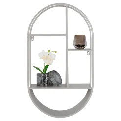 Półka Feira 35x15x60 cm metalowa szara owalna matowa