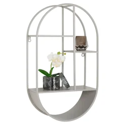 Półka Feira 35x15x60 cm metalowa szara owalna matowa