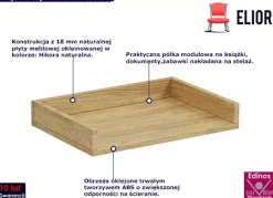 Półka modułowa 50 cm hikora - Xyska