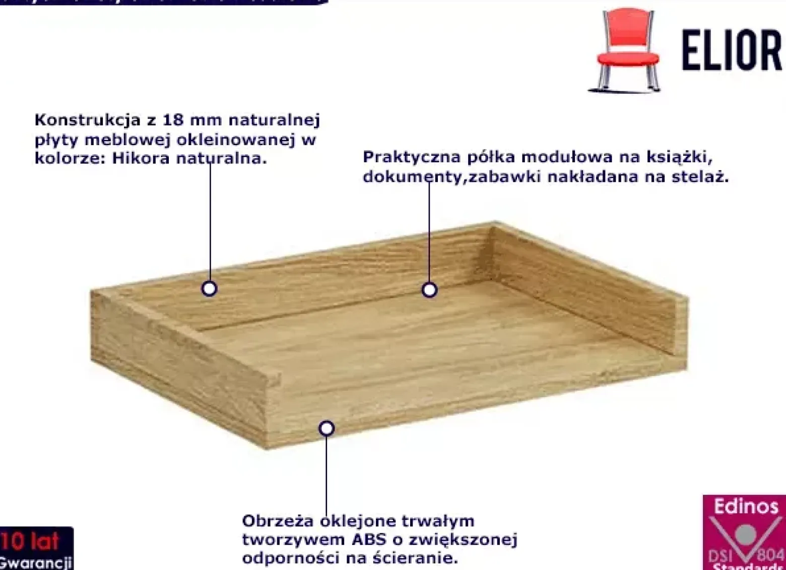 Półka modułowa 50 cm hikora - Xyska