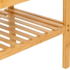 Półka na buty cosy bambusowa z siedziskiem szarym