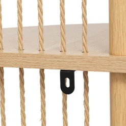 PÓŁKA NAROŻNA Kord naturalna 4-POZIOMOWA z mdf 34x34x110 cm