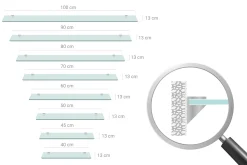 Półka szklana nowoczesna przezroczysta do salonu – 40x13 – Tulup