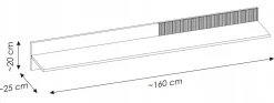 Półka wisząca CATALINA | Dąb Viking + Kaszmir RYFLOWANY | 160 cm