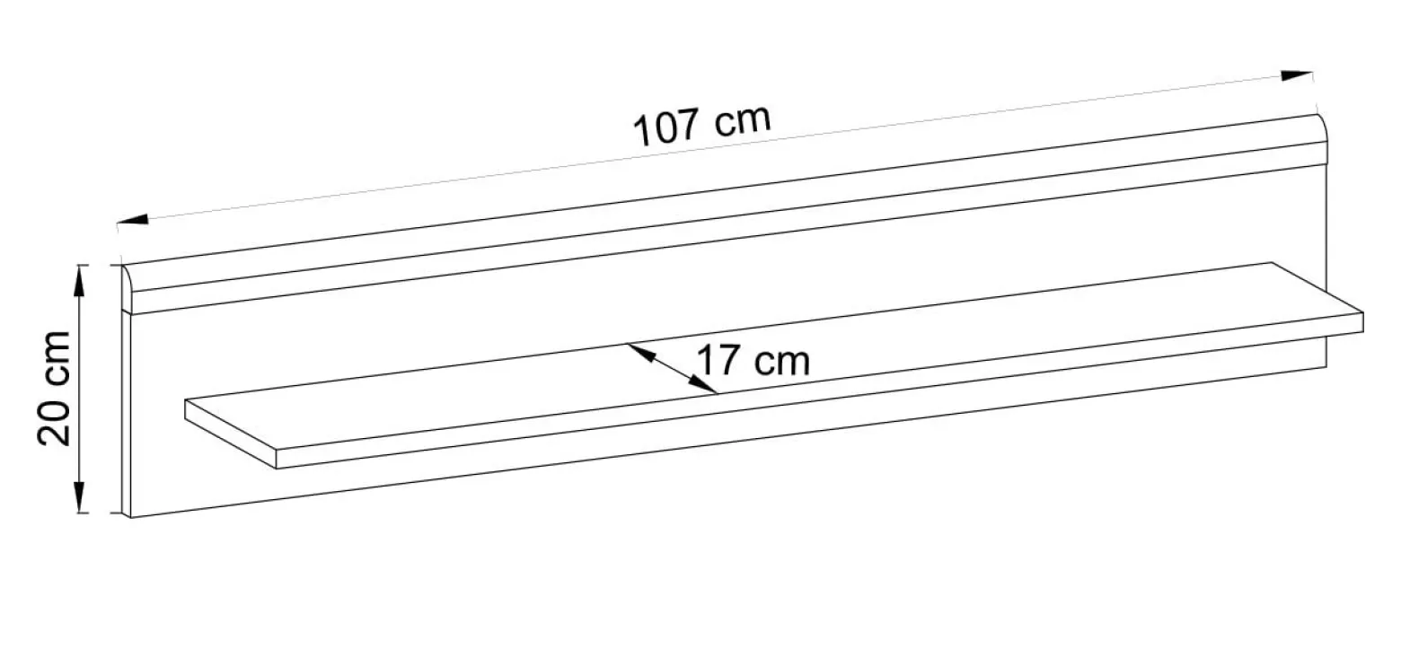 Półka wisząca PRIMO 107 cm Biały + Dąb Riviera