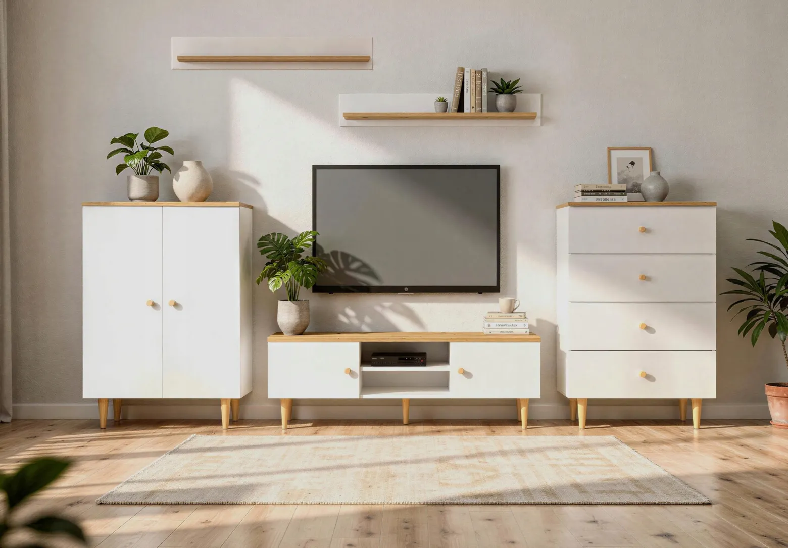 Półka wisząca RANGE POL100 artisan-biały zestaw 2szt. półek komplet regał